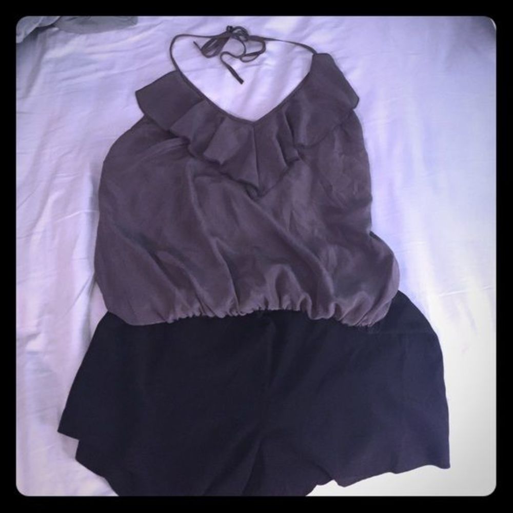 Black and Grey Express Romper